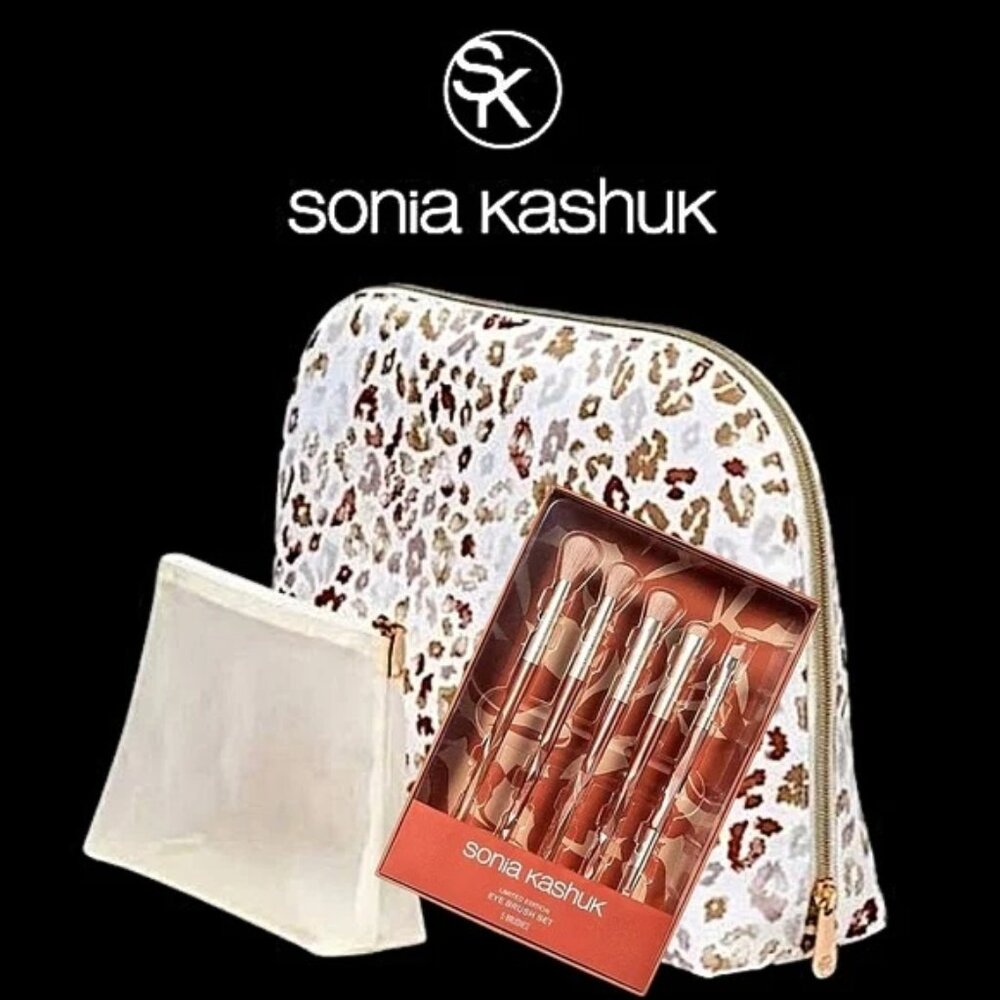 NWT Sonia Kashuk Limited Edition Large Toiletry Pouch Set - Terra Spot
